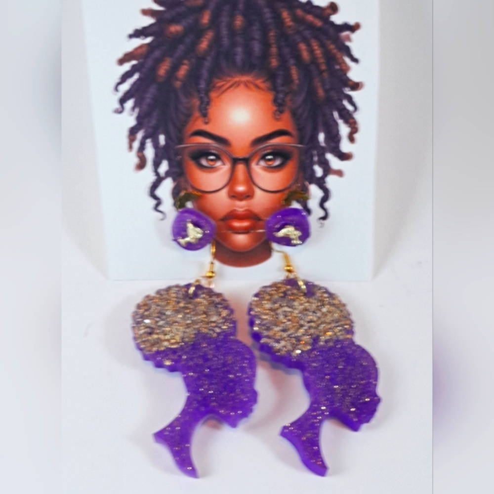 Purple Nefertiti Earrings Collection